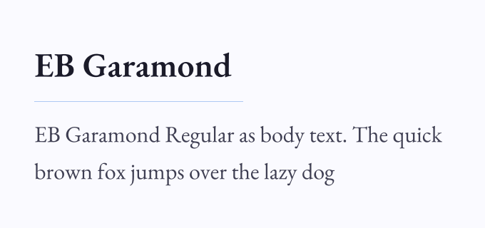 EB Garamond + EB Garamond font pairing preview