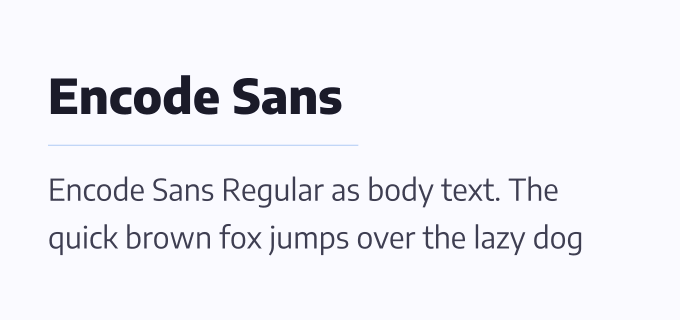 Encode Sans + Encode Sans font pairing preview