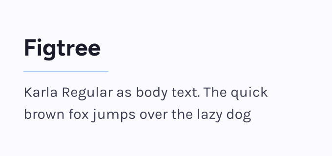 Figtree + Karla font pairing preview