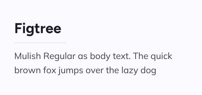 Figtree + Mulish font pairing preview