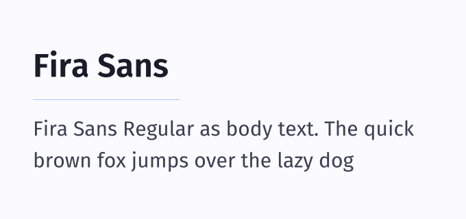 Fira Sans + Fira Sans font pairing preview