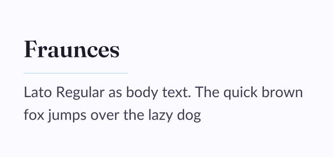 Fraunces + Lato font pairing preview