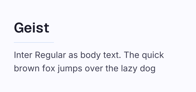 Geist + Inter font pairing preview