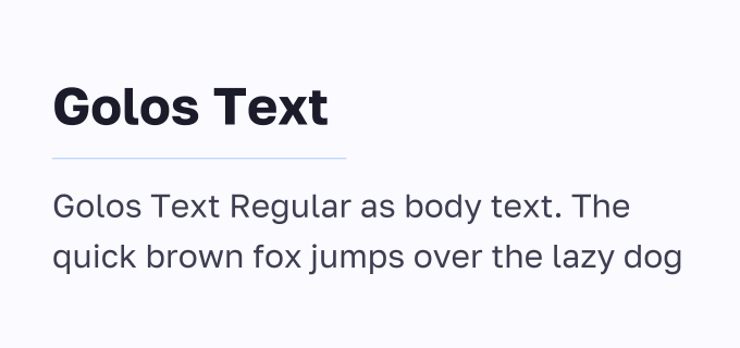 Golos Text + Golos Text font pairing preview
