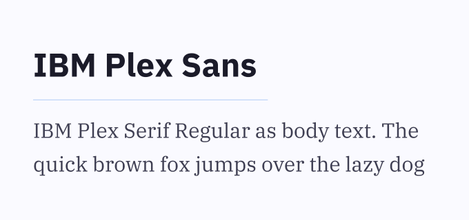 IBM Plex Sans + IBM Plex Serif font pairing preview