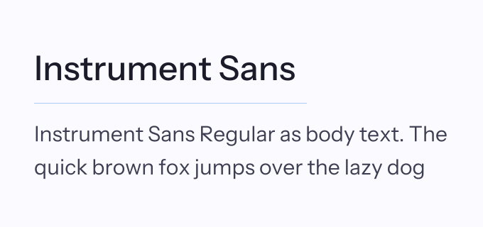 Instrument Sans + Instrument Sans font pairing preview
