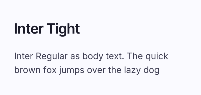 Inter Tight + Inter font pairing preview
