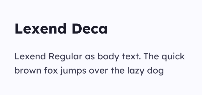Lexend Deca + Lexend font pairing preview
