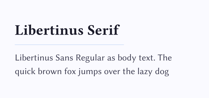 Libertinus Serif + Libertinus Sans font pairing preview