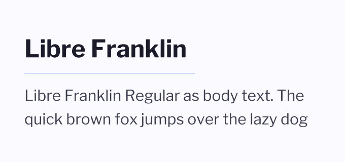 Libre Franklin + Libre Franklin font pairing preview