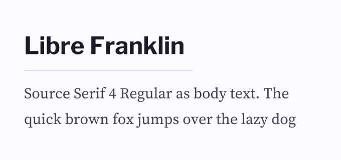 Libre Franklin + Source Serif 4 font pairing preview