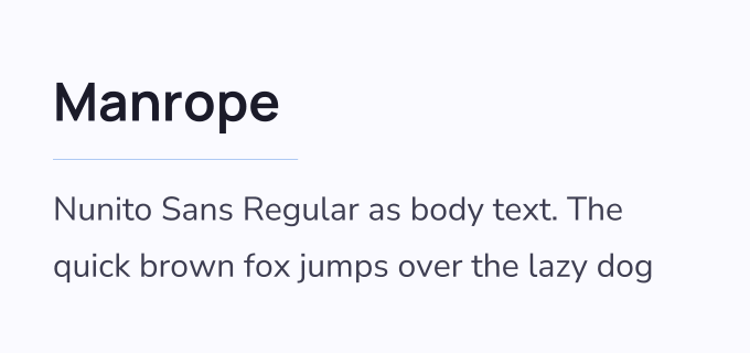 Manrope + Nunito Sans font pairing preview