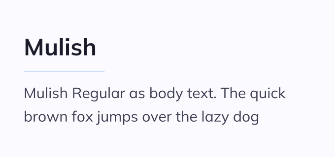 Mulish + Mulish font pairing preview