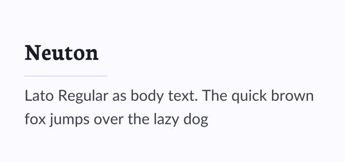 Neuton + Lato font pairing preview