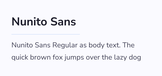 Nunito Sans + Nunito Sans font pairing preview