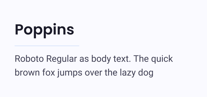 Poppins + Roboto font pairing preview