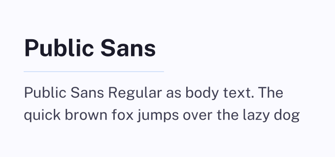 Public Sans + Public Sans font pairing preview