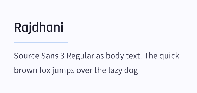 Rajdhani + Source Sans 3 font pairing preview
