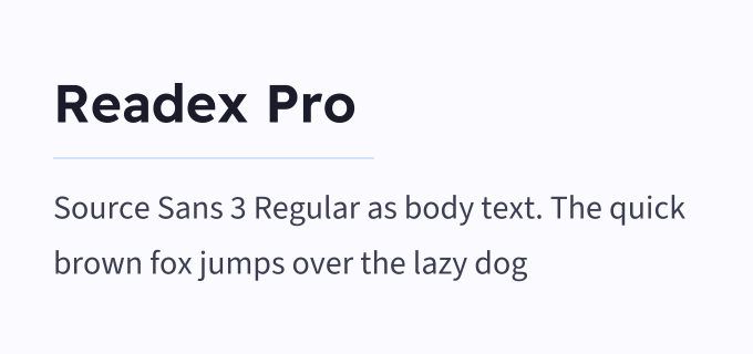 Readex Pro + Source Sans 3 font pairing preview