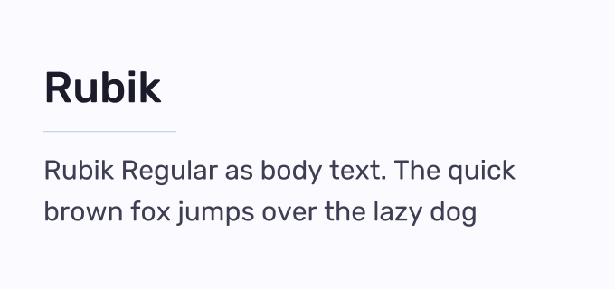 Rubik + Rubik font pairing preview