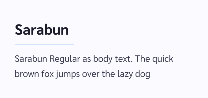 Sarabun + Sarabun font pairing preview