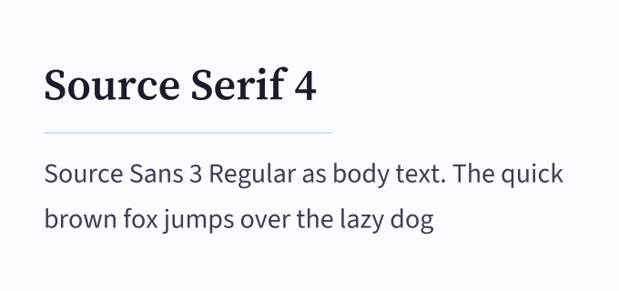 Source Serif 4 + Source Sans 3 font pairing preview