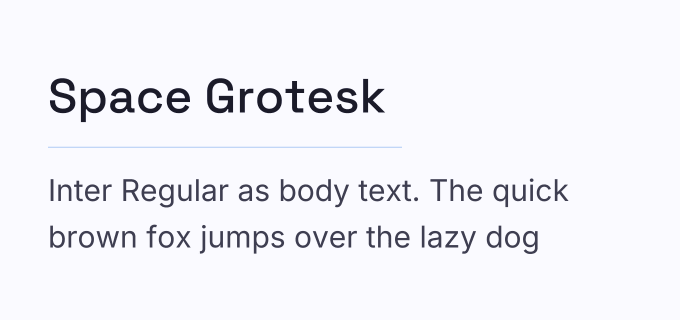 Space Grotesk + Inter font pairing preview