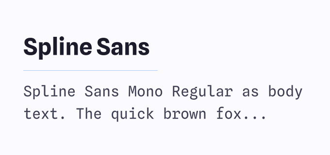 Spline Sans + Spline Sans Mono font pairing preview