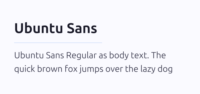 Ubuntu Sans + Ubuntu Sans font pairing preview