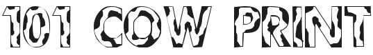 101! Cow Print Font Preview