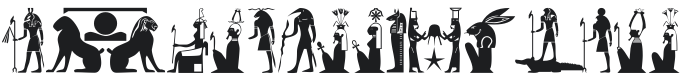 101! Hieroglyphic Dieties Font Preview
