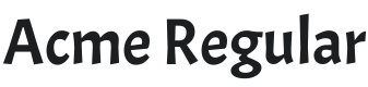Acme Font Preview