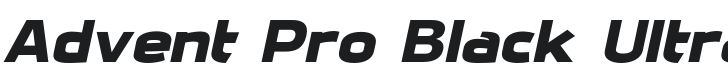 Advent Pro Black Ultra Expanded Italic Font Preview
