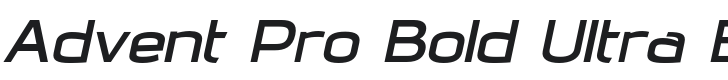 Advent Pro Bold Ultra Expanded Italic Font Preview