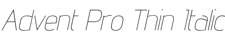 Advent Pro Thin Italic Font Preview