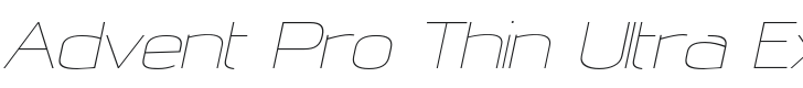 Advent Pro Thin Ultra Expanded Italic Font Preview