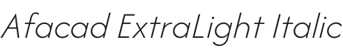 Afacad ExtraLight Italic Font Preview