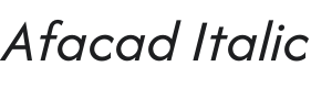 Afacad Italic Font Preview