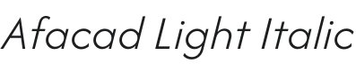 Afacad Light Italic Font Preview