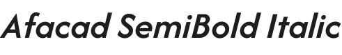 Afacad SemiBold Italic Font Preview