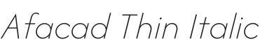Afacad Thin Italic Font Preview