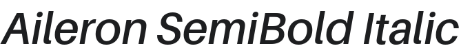 Aileron SemiBold Italic Font Preview