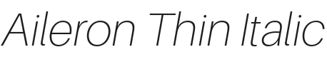 Aileron Thin Italic Font Preview