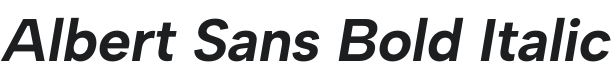 Albert Sans Bold Italic Font Preview