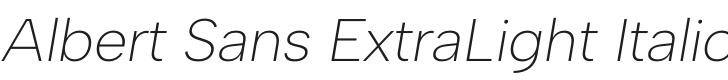 Albert Sans ExtraLight Italic Font Preview