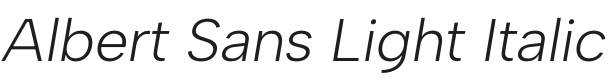 Albert Sans Light Italic Font Preview