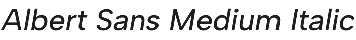 Albert Sans Medium Italic Font Preview