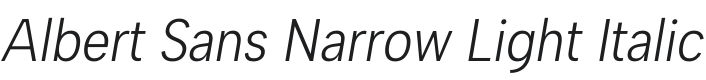Albert Sans Narrow Light Italic Font Preview