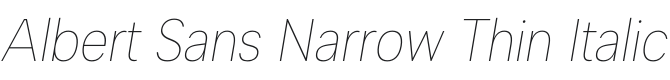 Albert Sans Narrow Thin Italic Font Preview