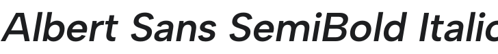 Albert Sans SemiBold Italic Font Preview